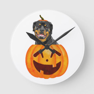 Rottweiler Halloween Ronde Klok