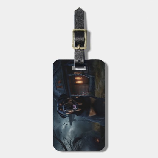 Rottweiler Halloween Scary Bagagelabel (Voorkant verticaal)