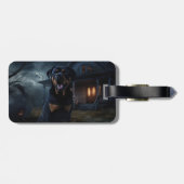 Rottweiler Halloween Scary Bagagelabel (Achterkant horizontaal)