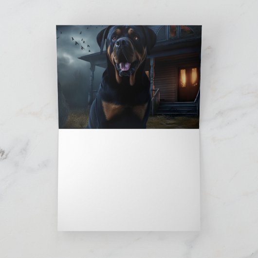Rottweiler Halloween Scary Kaart (Binnen)