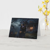 Rottweiler Halloween Scary Kaart (Gele Bloem)