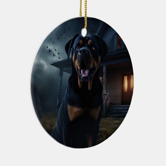 Rottweiler Halloween Scary Keramisch Ornament (Rechts)
