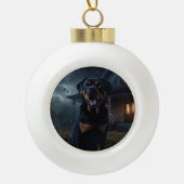 Rottweiler Halloween Scary Keramische Bal Ornament (Voorkant)