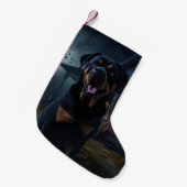 Rottweiler Halloween Scary Kleine Kerstsok (Voorkant (Hangend))