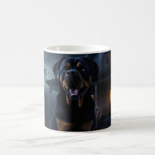 Rottweiler Halloween Scary Koffiemok