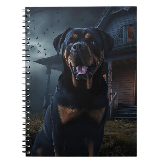 Rottweiler Halloween Scary Notitieboek (Voorkant)