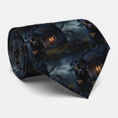 Rottweiler Halloween Scary Stropdas (Opgerold)