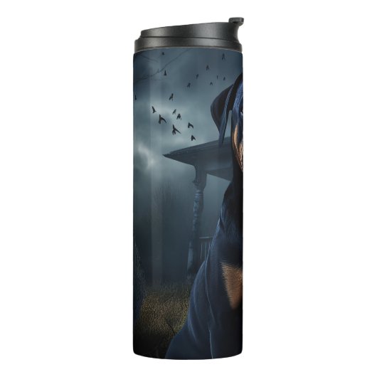 Rottweiler Halloween Scary Thermosbeker (Gedraaid links)