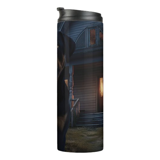 Rottweiler Halloween Scary Thermosbeker (Geroteerd rechts)