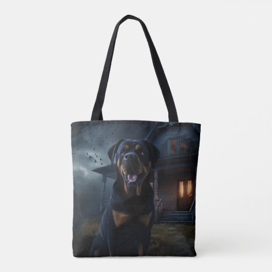 Rottweiler Halloween Scary Tote Bag (Achterkant)