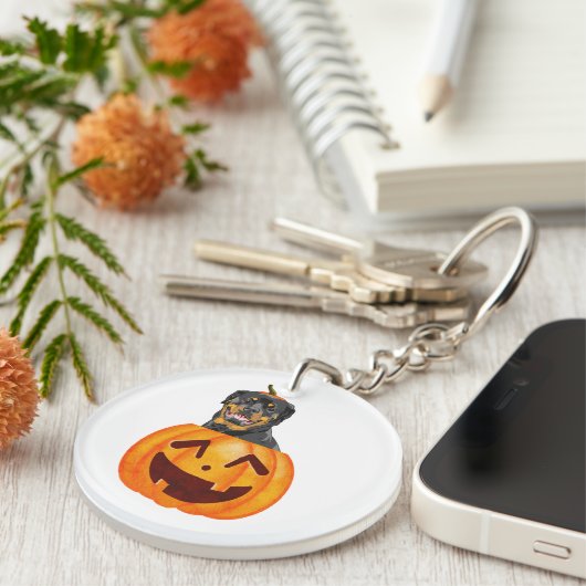 Rottweiler Halloween Sleutelhanger (Voorkant Rechts)