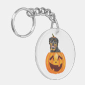 Rottweiler Halloween Sleutelhanger (Voorkant Links)