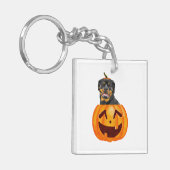 Rottweiler Halloween Sleutelhanger (Voorkant Links)
