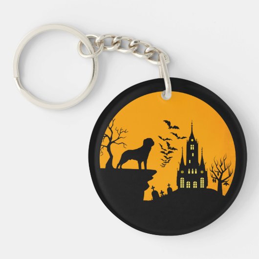 Rottweiler Halloween Sleutelhanger (Voorkant)