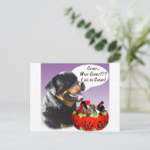 Rottweiler Halloween Snoep Briefkaart (Staand voorkant)