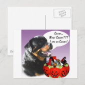 Rottweiler Halloween Snoep Briefkaart (Voorkant / Achterkant)