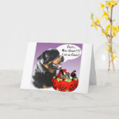 Rottweiler Halloween Snoep Kaart (Gele Bloem)