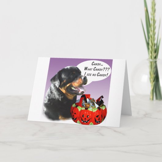 Rottweiler Halloween Snoep Kaart (Voorkant)