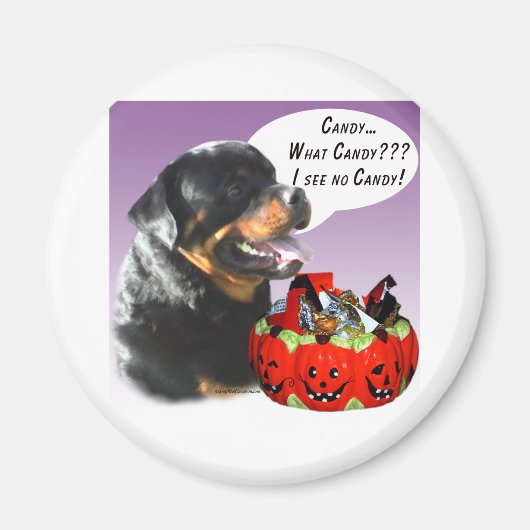 Rottweiler Halloween Snoep Magneet (Voorkant)