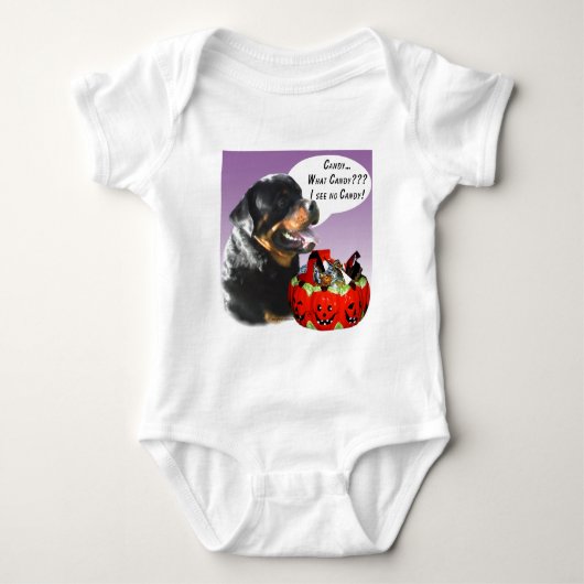 Rottweiler Halloween Snoep Romper (Voorkant)