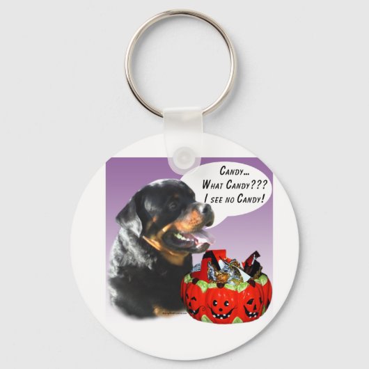 Rottweiler Halloween Snoep Sleutelhanger (Voorkant)
