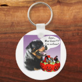 Rottweiler Halloween Snoep Sleutelhanger (Voorkant)