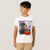 Rottweiler Halloween Snoep T-shirt (Voorkant volledig)