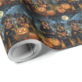 Rottweiler Halloween Spooky Cadeaupapier (Rol Hoek)
