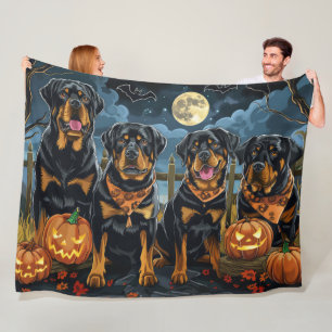 Rottweiler Halloween Spooky Fleece Deken