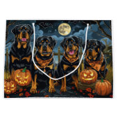 Rottweiler Halloween Spooky Groot Cadeauzakje (Voorkant)