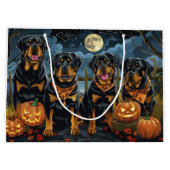 Rottweiler Halloween Spooky Groot Cadeauzakje (Achterkant)