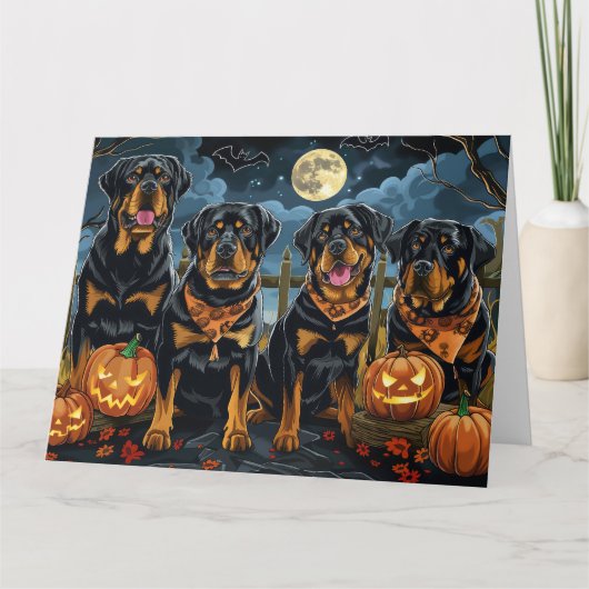 Rottweiler Halloween Spooky Kaart (Voorkant)