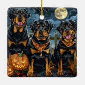 Rottweiler Halloween Spooky Keramisch Ornament (Achterkant)
