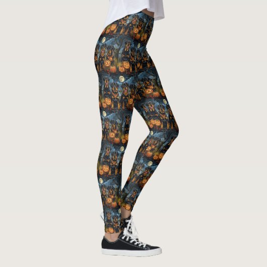Rottweiler Halloween Spooky Leggings (Rechts)