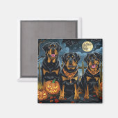 Rottweiler Halloween Spooky Magneet (Voorkant / Achterkant)