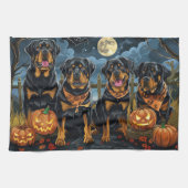 Rottweiler Halloween Spooky Theedoek (Horizontaal)