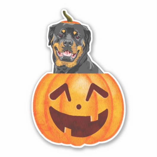 Rottweiler Halloween Sticker (Voorkant)