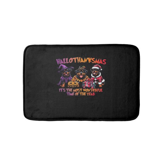 Rottweiler Halloween Thanksgiving Christmas Classi Badmat (Voorkant)