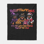 Rottweiler Halloween Thanksgiving Christmas Classi Fleece Deken (Voorkant)