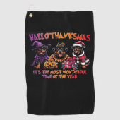 Rottweiler Halloween Thanksgiving Christmas Classi Golfhanddoek (Voorkant)
