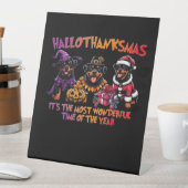 Rottweiler Halloween Thanksgiving Christmas Classi Reclamebord Met Voetstuk (Insitu)