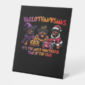 Rottweiler Halloween Thanksgiving Christmas Classi Reclamebord Met Voetstuk (Voorkant)