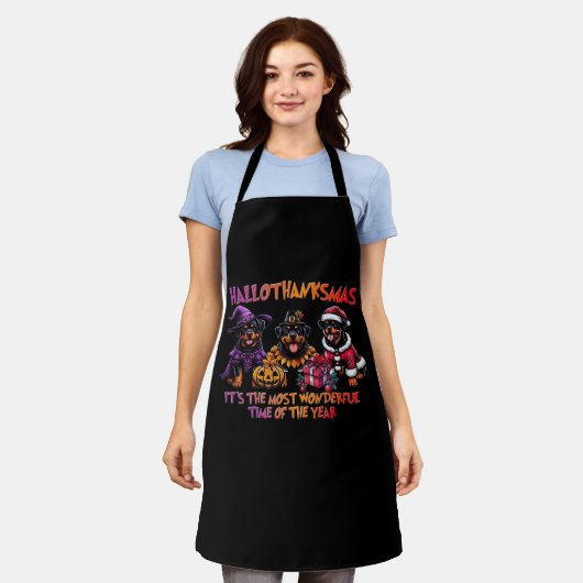 Rottweiler Halloween Thanksgiving Christmas Classi Schort (Gedragen)