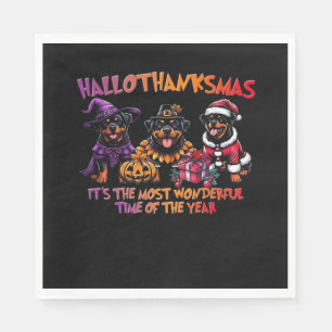 Rottweiler Halloween Thanksgiving Christmas Classi Servet
