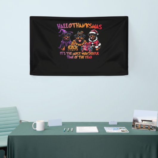 Rottweiler Halloween Thanksgiving Christmas Classi Spandoek (Beurs)