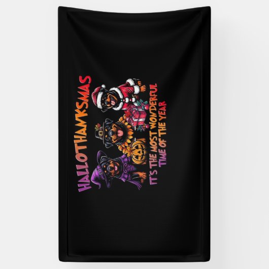 Rottweiler Halloween Thanksgiving Christmas Classi Spandoek (Verticaal)