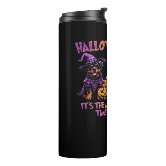 Rottweiler Halloween Thanksgiving Christmas Classi Thermosbeker (Gedraaid links)