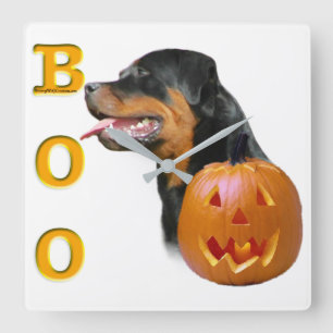 Rottweiler Halloween Vierkante Klok