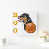 Rottweiler Halloween Vierkante Klok (Huis)