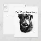 Rottweiler Happy Face Briefkaart (Voorkant / Achterkant)